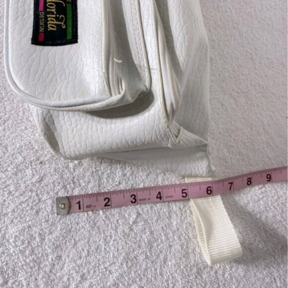 Vintage White Faux Leather Florida Sport Fanny Pack Bum Bag - Picture 6 of 15